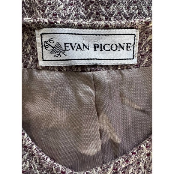 Vintage Evan Picone Tweed Long Sleeve Button Down Cardigan Sweater‎ Ivory Size 8 - Picture 4 of 7